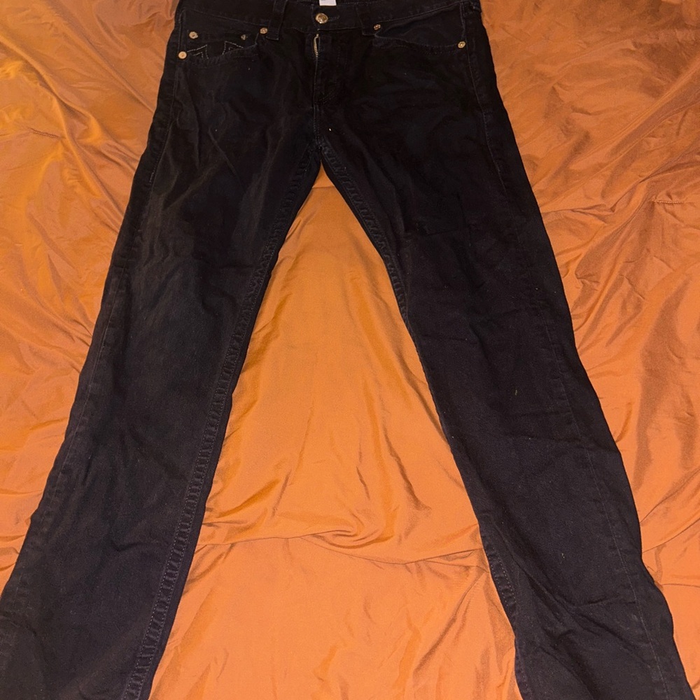 True Religion Men's Straight Jeans - Black
